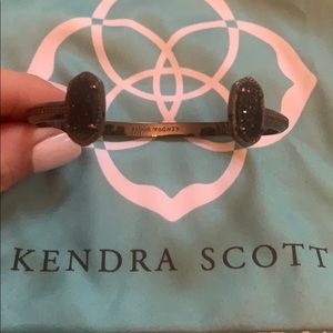 Kendra Scott black drusy stone with gun metal